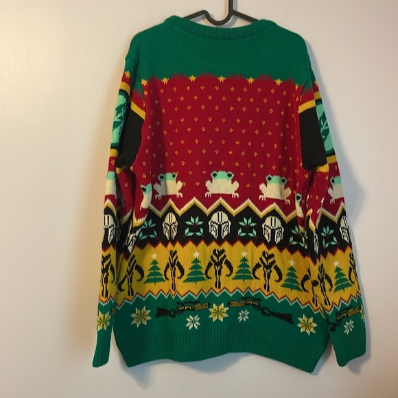 Star Wars Grogu Frog Mandalorian Ugly Christmas Sweater Knit size XL - Picture 10 of 16